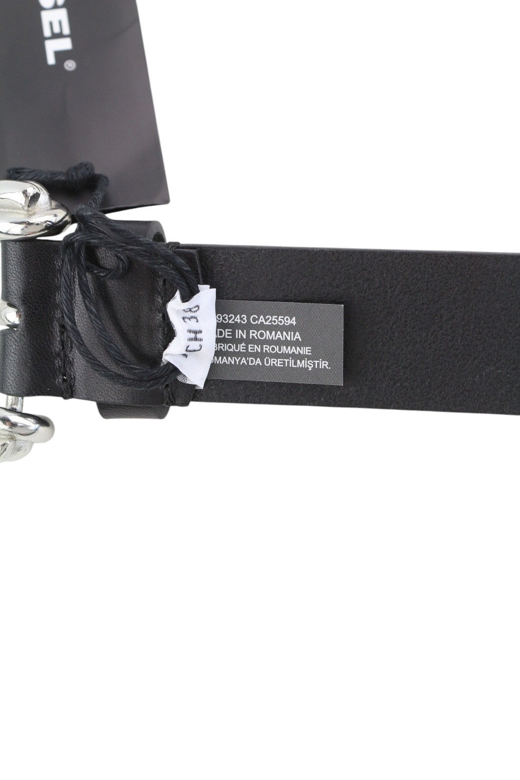 DIESEL B-Pirsin Men Belt 95 CM Black Leather Buckle Closure Leather Casual Logo