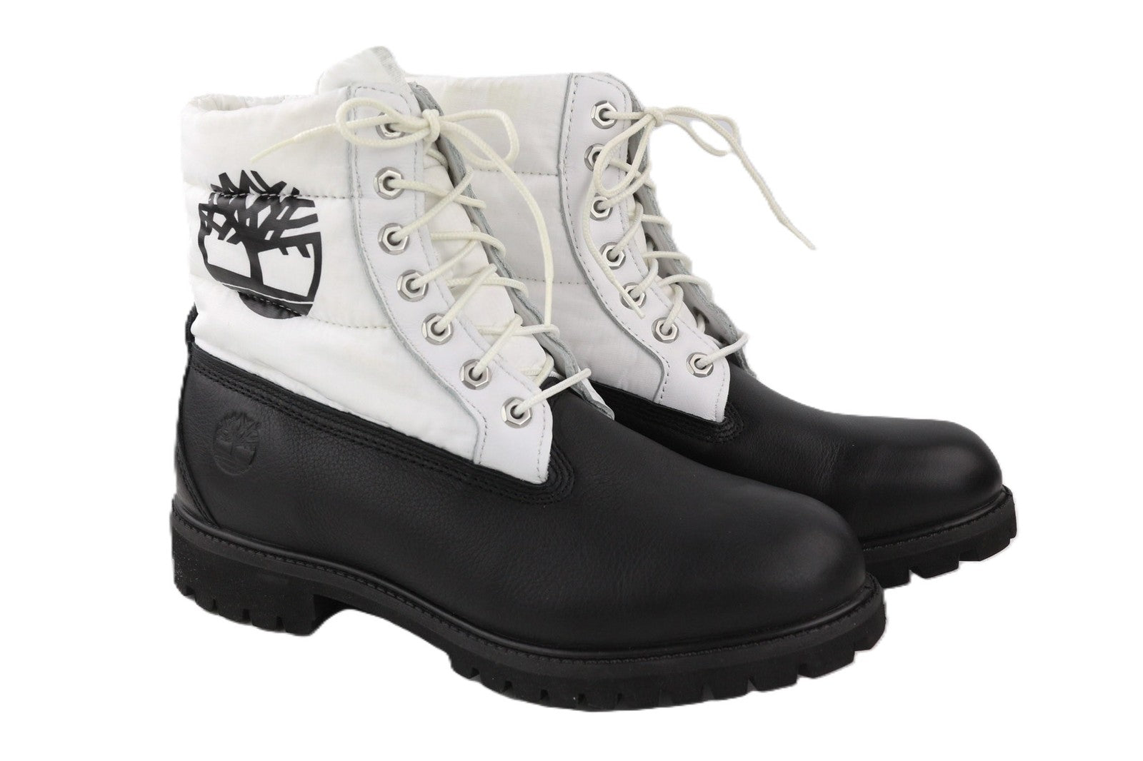 TIMBERLAND A2BY4-A4040 Mens Shoes EU43.5/44 Black White Leather High-Top Laced