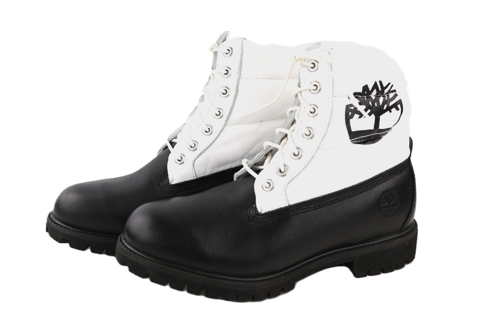 TIMBERLAND A2BY4-A4040 Mens Shoes EU43.5/44 Black White Leather High-Top Laced