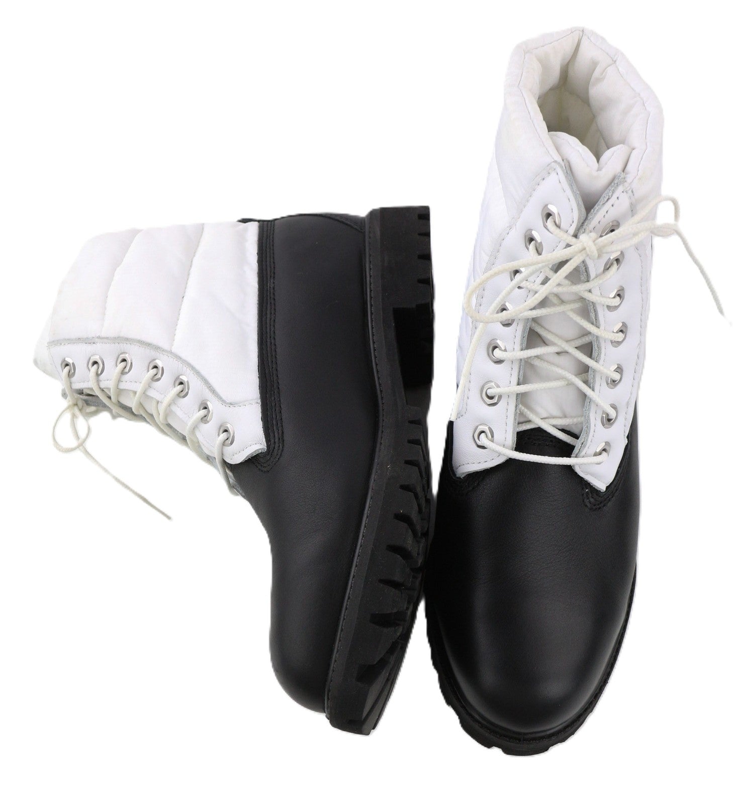 TIMBERLAND A2BY4-A4040 Mens Shoes EU43.5/44 Black White Leather High-Top Laced