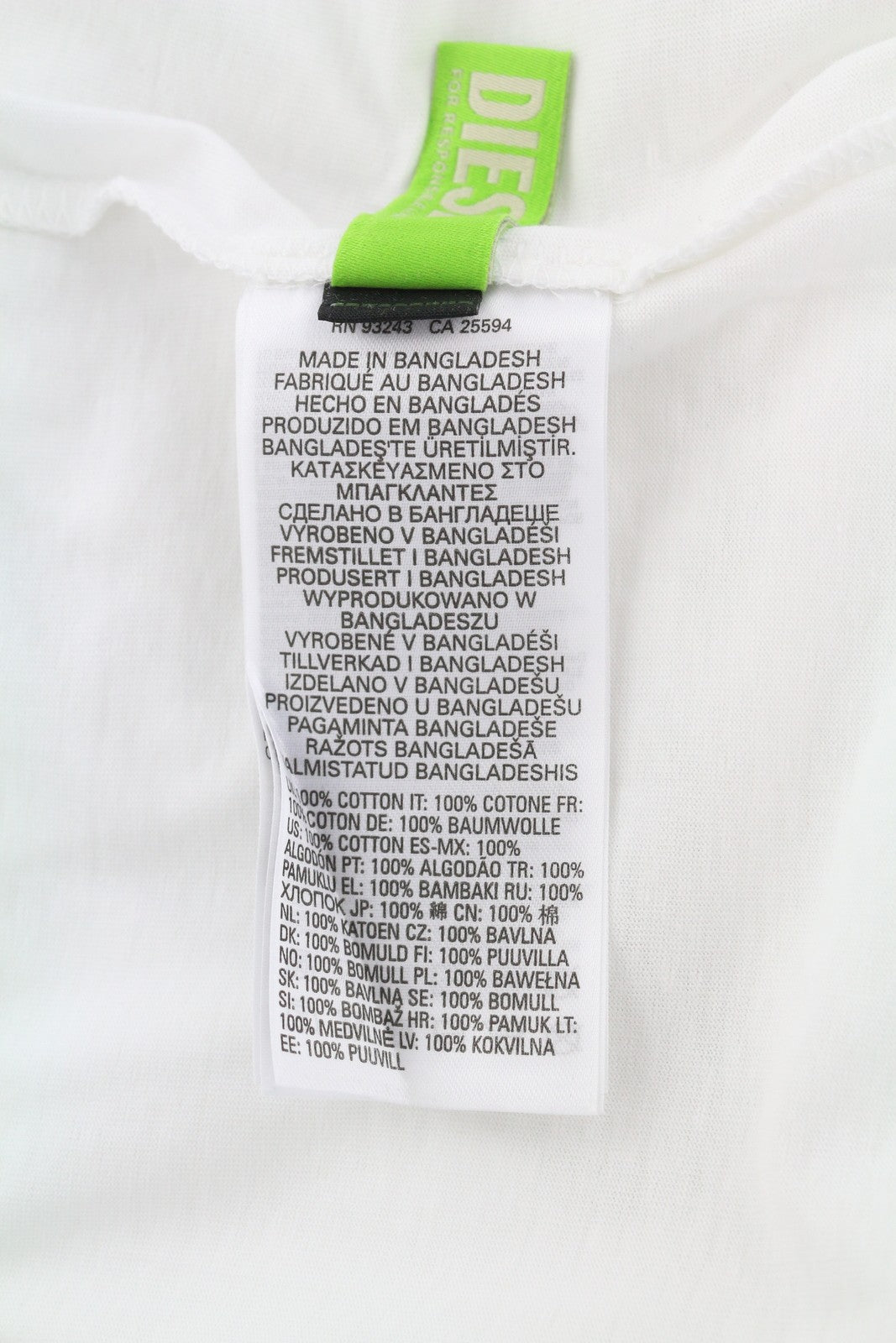 DIESEL T-Diegos-LS-K27 Mens T-Shirt XL White Cotton Long Sleeve Crew Neck