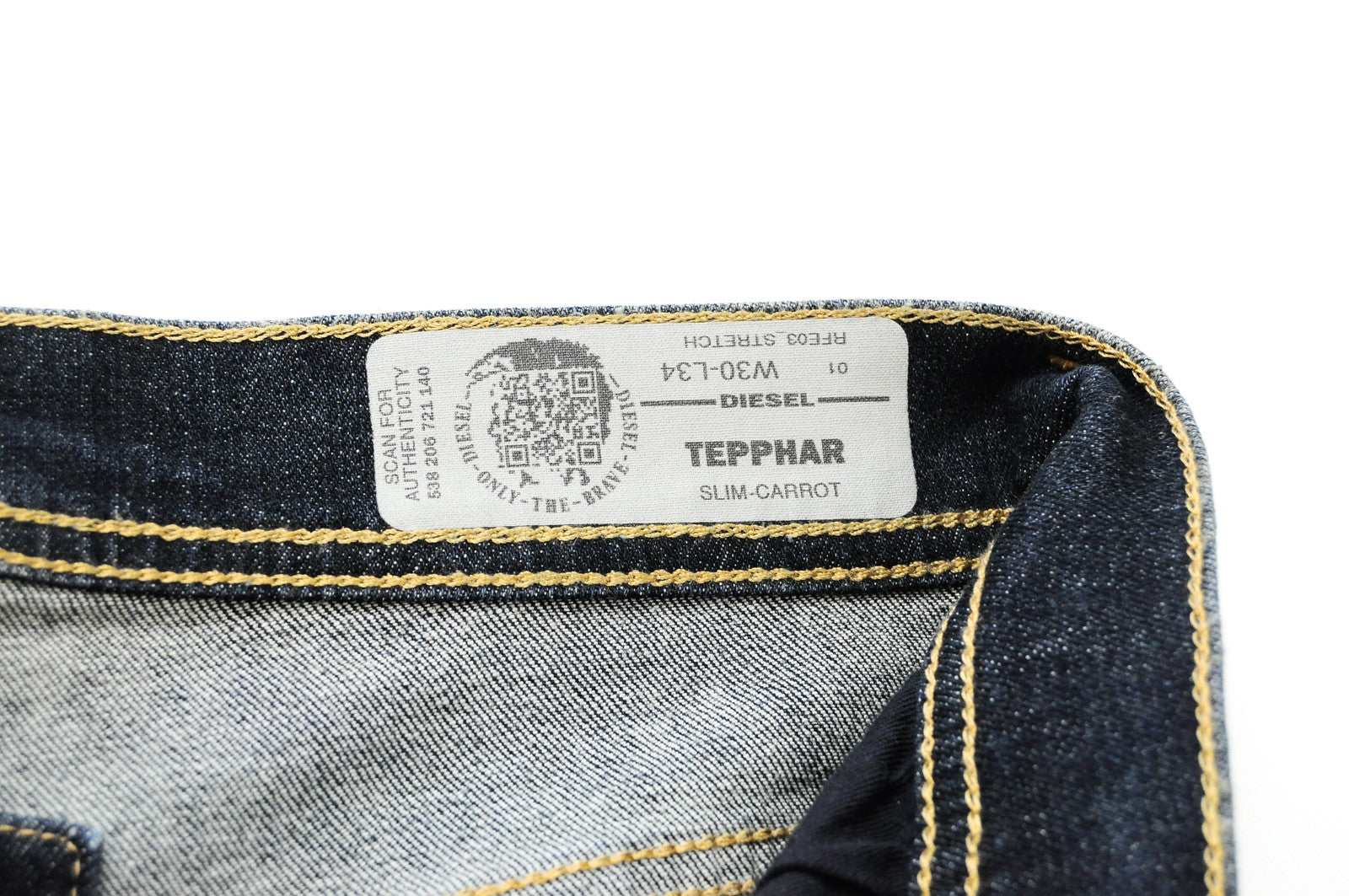 DIESEL Tepphar RFE03 Mens Jeans W30 L34 Slim Carrot  5-Pocket Blue Cotton