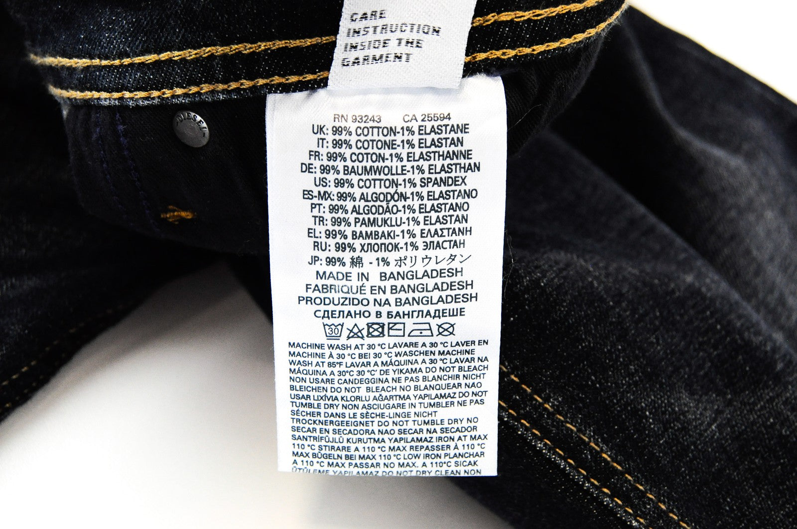 DIESEL Tepphar RFE03 Mens Jeans W30 L34 Slim Carrot  5-Pocket Blue Cotton