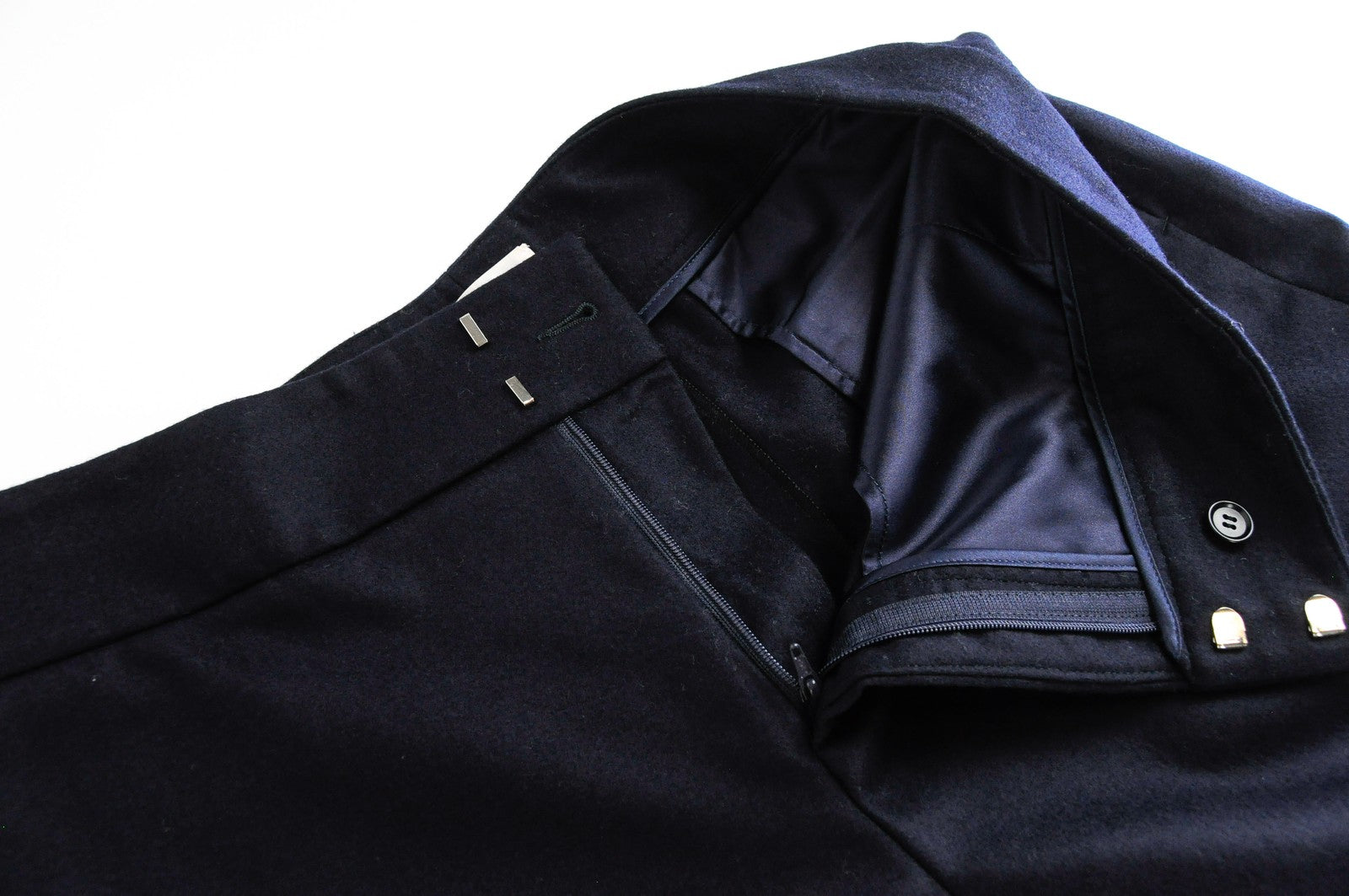 SUISTUDIO Lane Womens Trousers UK14R Navy Pleated Wool Dress Dress Wear