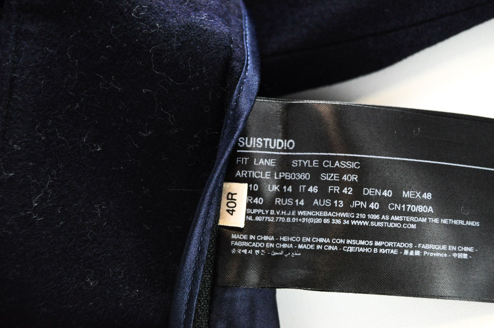 SUISTUDIO Lane Womens Trousers UK14R Navy Pleated Wool Dress Dress Wear