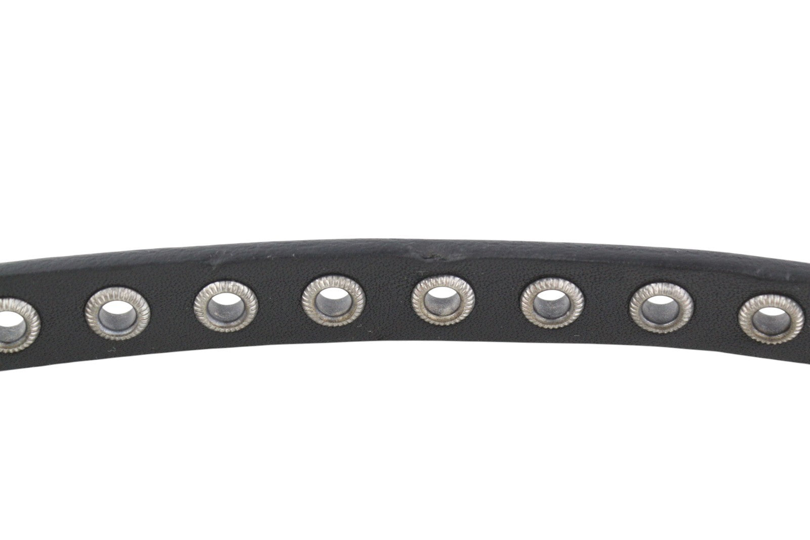 DIESEL B-EYE Women Belt 95 CM Black Leather Silver Tone Details Buckle Casual