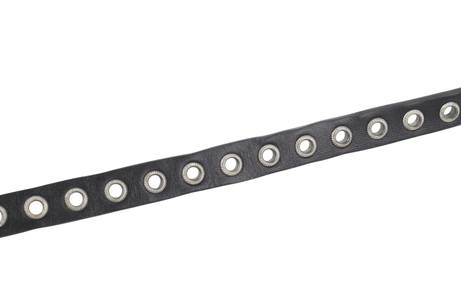 DIESEL B-EYE Women Belt 95 CM Black Leather Silver Tone Details Buckle Casual