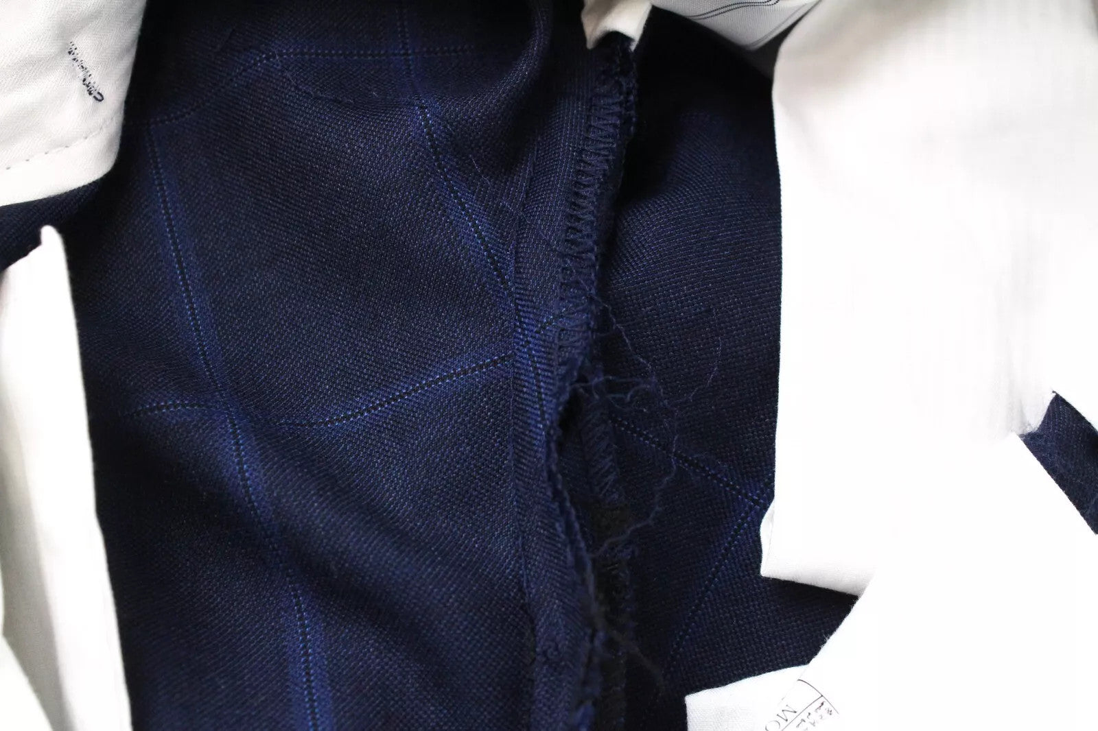 SUITSUPPLY Lazio Men`s Suit UK38R Slim Fit Blue Wool Checked 2-Piece Lined