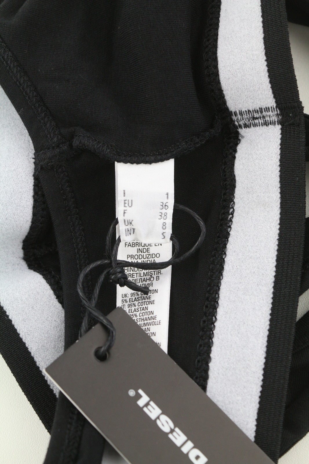 DIESEL Ufsb-Miley Top Women Sports Bra S Black Stretch Comfort Sleeveless Dark