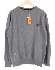 GOOD GENES Men`s Sweatshirt XL Grey Cotton Blend Logo Pullover Long Sleeve