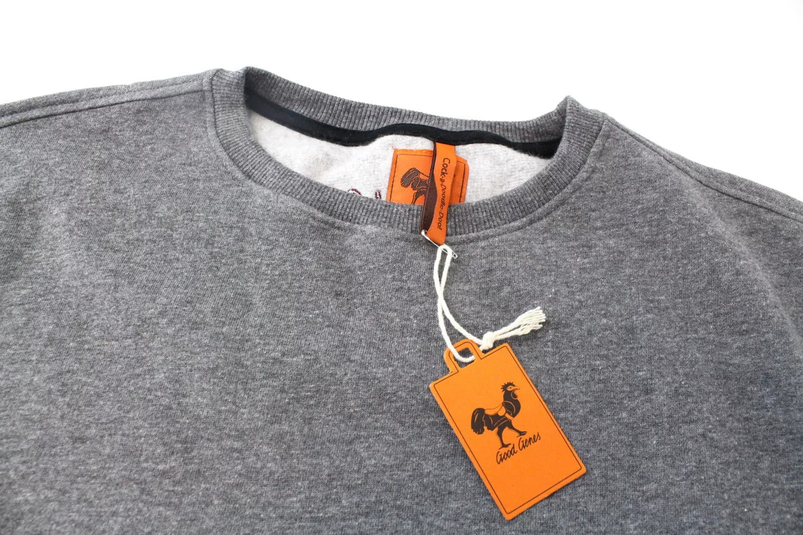 GOOD GENES Men`s Sweatshirt XL Grey Cotton Blend Logo Pullover Long Sleeve