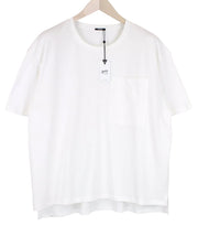 DENHAM Omono Women`s T-Shirt XL Off-White Pure Cotton Plain Short Sleeve