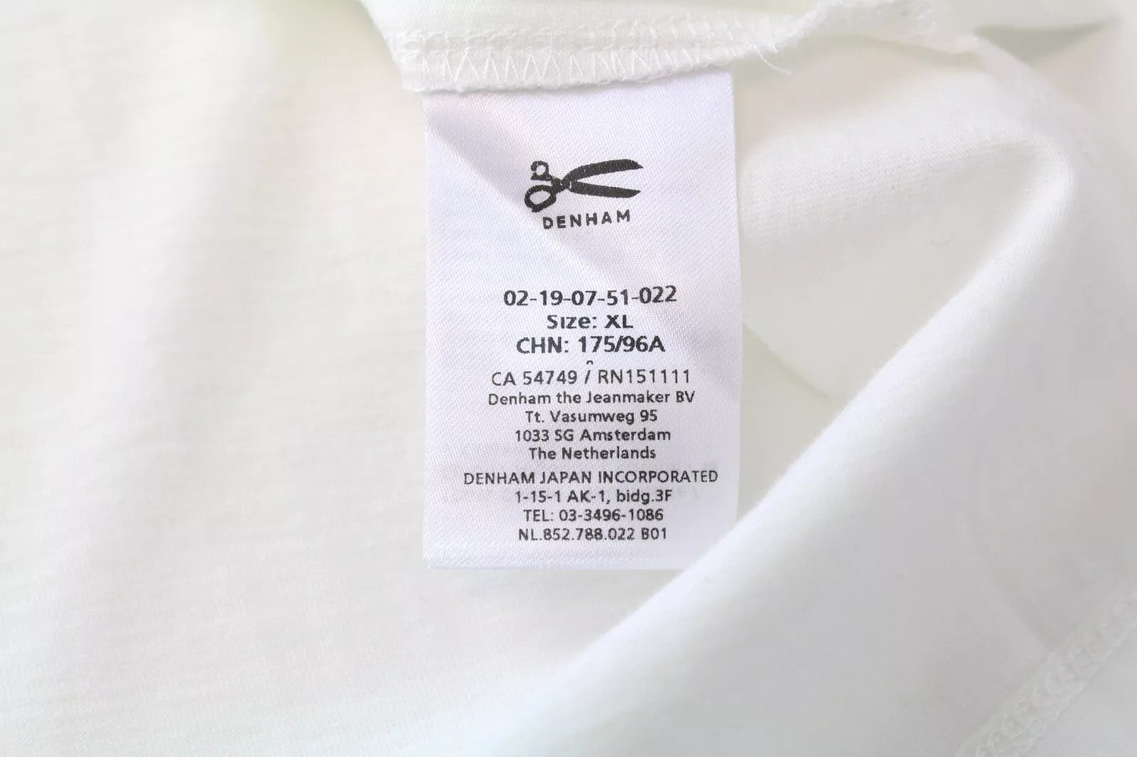 DENHAM Omono Women`s T-Shirt XL Off-White Pure Cotton Plain Short Sleeve