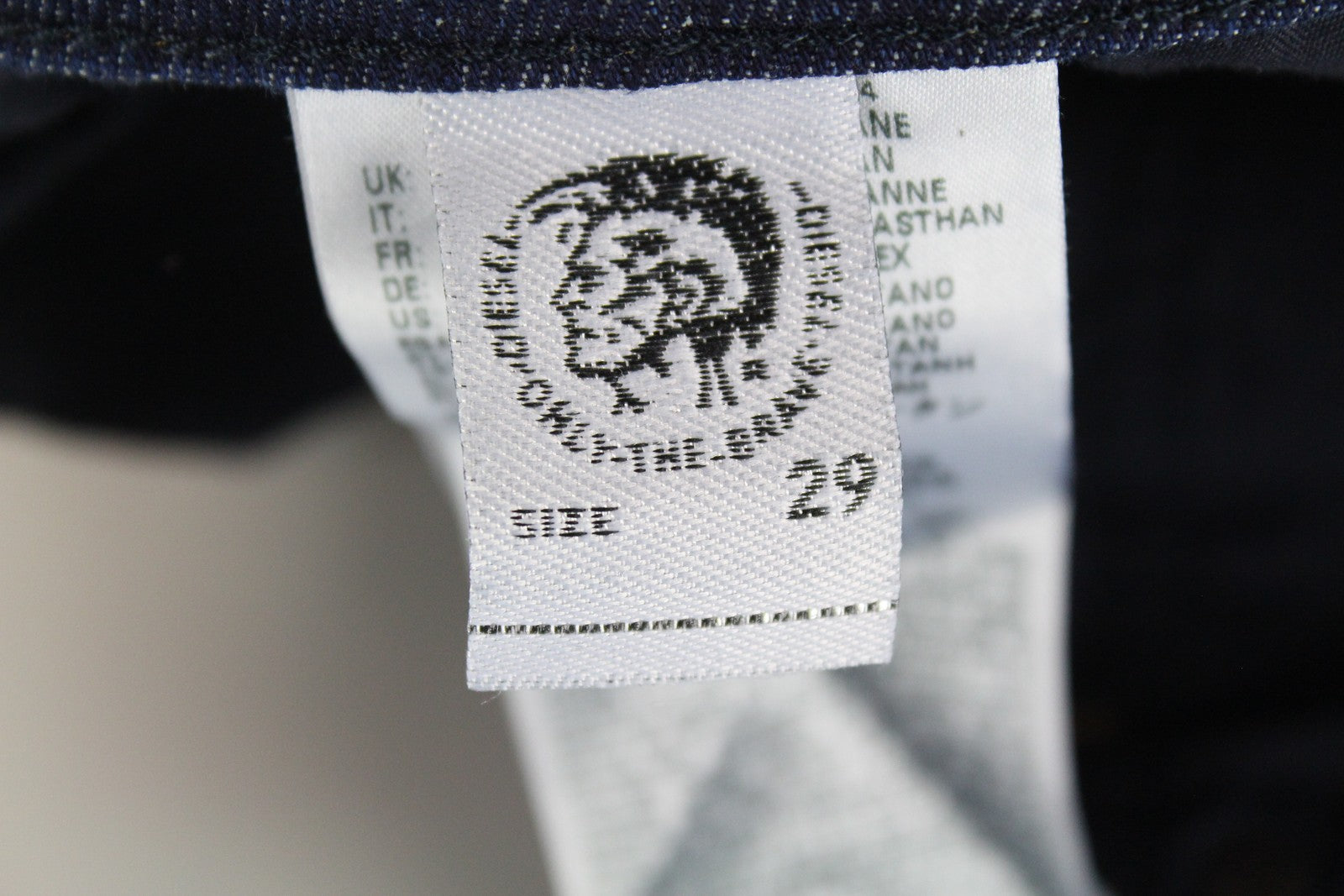 DIESEL Waykee R7NA8 Men's Jeans W29 L30 Straight Fit Blue Washed Cotton Denim