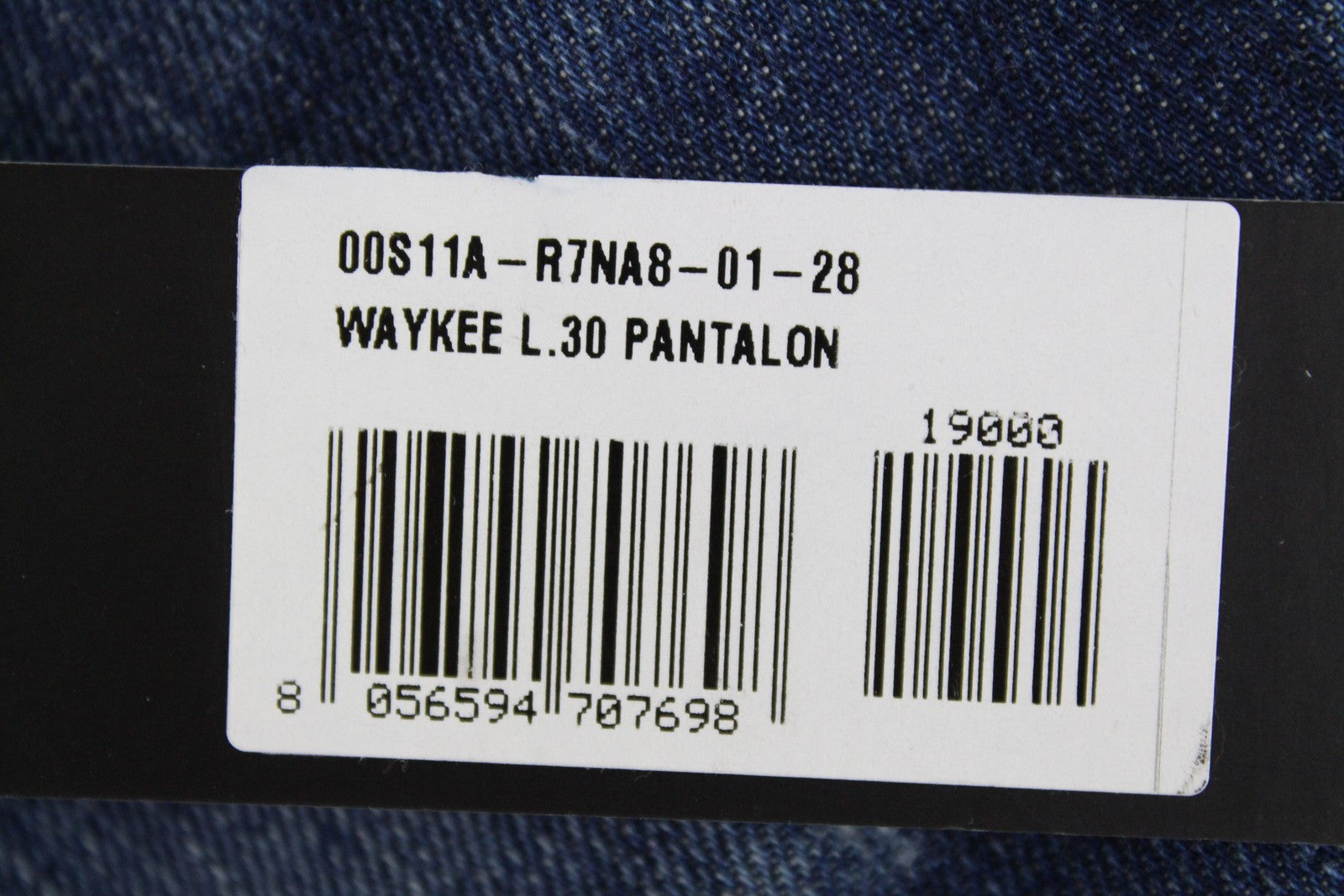 DIESEL Waykee R7NA8 Men's Jeans W28 L30 Straight Fit Ripped Blue Cotton Stretch