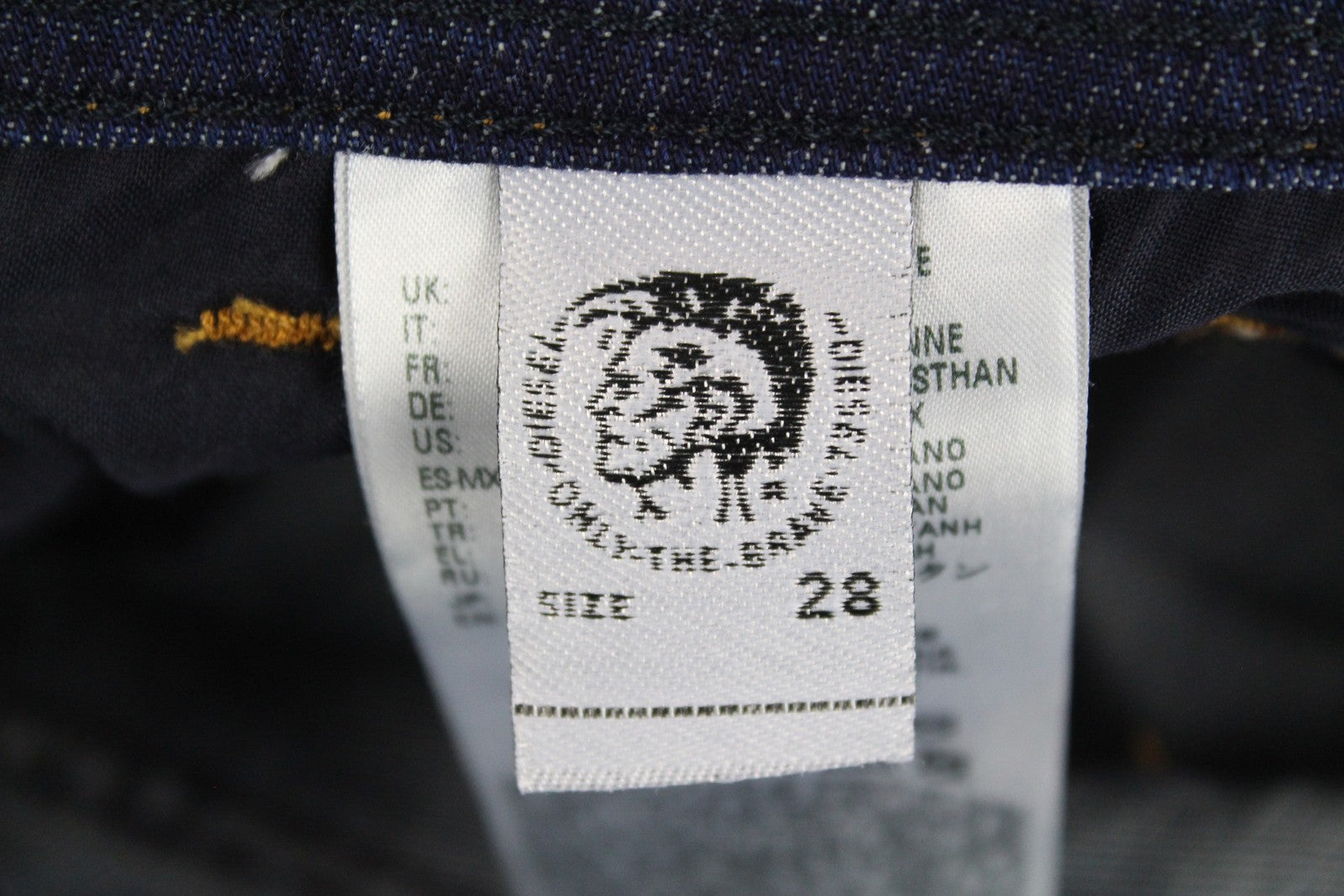 DIESEL Waykee R7NA8 Men's Jeans W28 L30 Straight Fit Ripped Blue Cotton Stretch