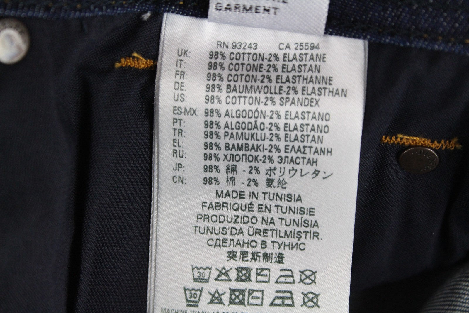 DIESEL Waykee R7NA8 Men's Jeans W28 L30 Straight Fit Ripped Blue Cotton Stretch