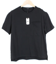 DENHAM Omono Women`s T-Shirt XS Plain Black Short Sleeve Casual Pure Cotton