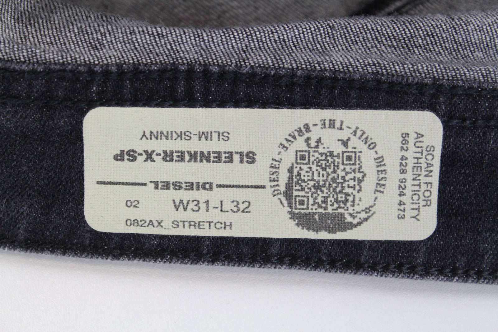 DIESEL Sleenker-X-SP 082AX Men's Jeans W31 L32 Skinny Slim Grey Cotton Stretch