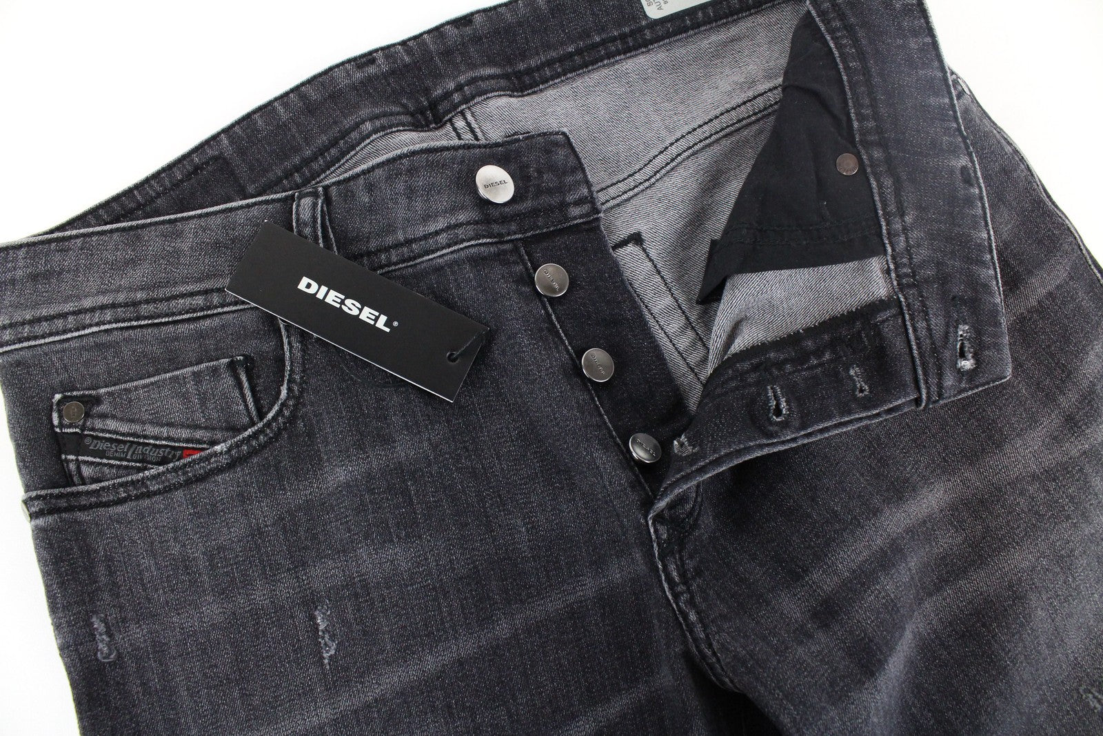 DIESEL Troxer R4NQ8 Men's Jeans W31 L30 Grey Slim Fit Washed Stretch