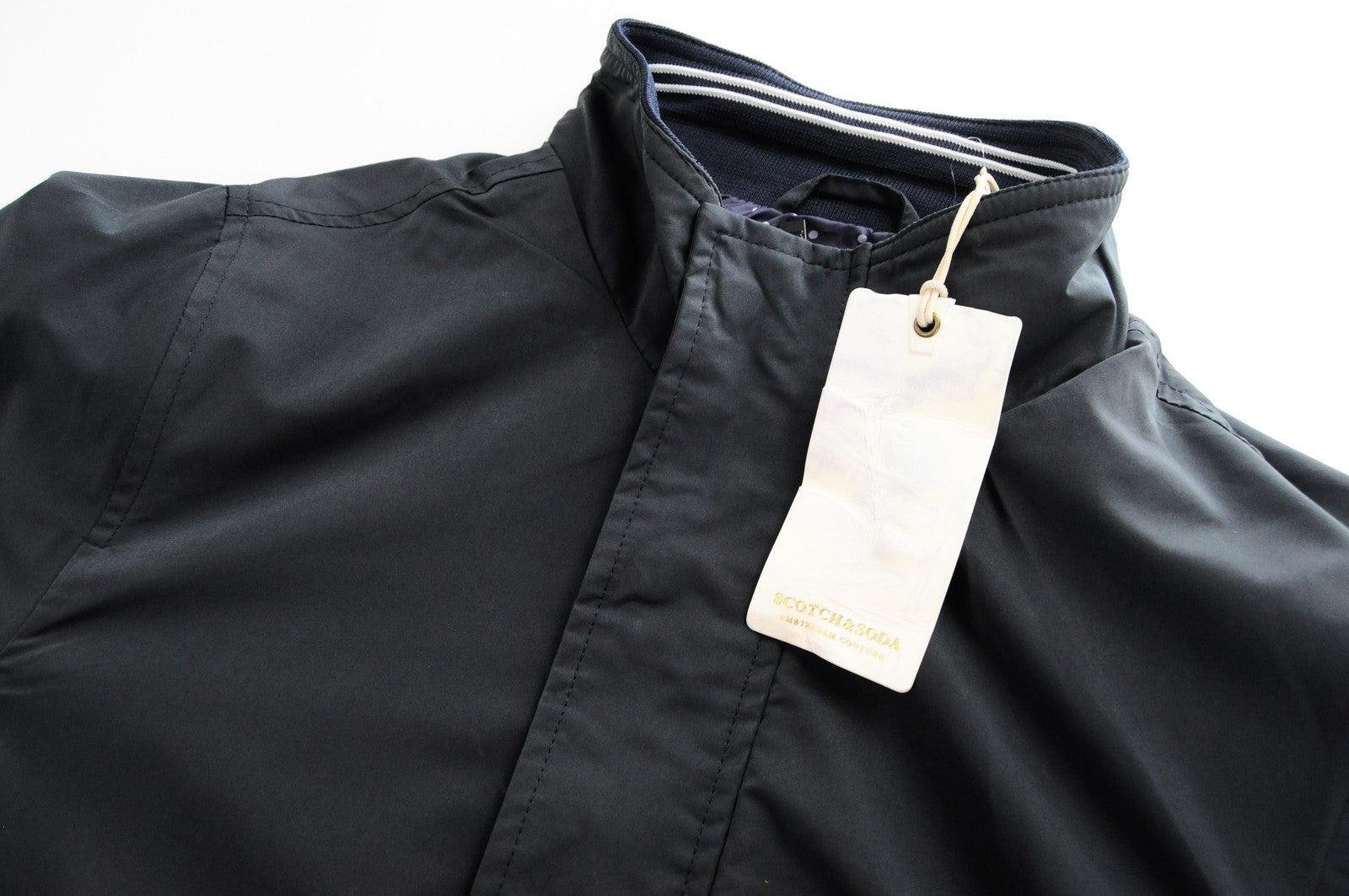 SCOTCH &amp; SODA Ams Couture vyriška striukė S, tamsiai mėlyna, su pamušalu, užtrauktuku ilgomis rankovėmis, laisvalaikio stiliaus 