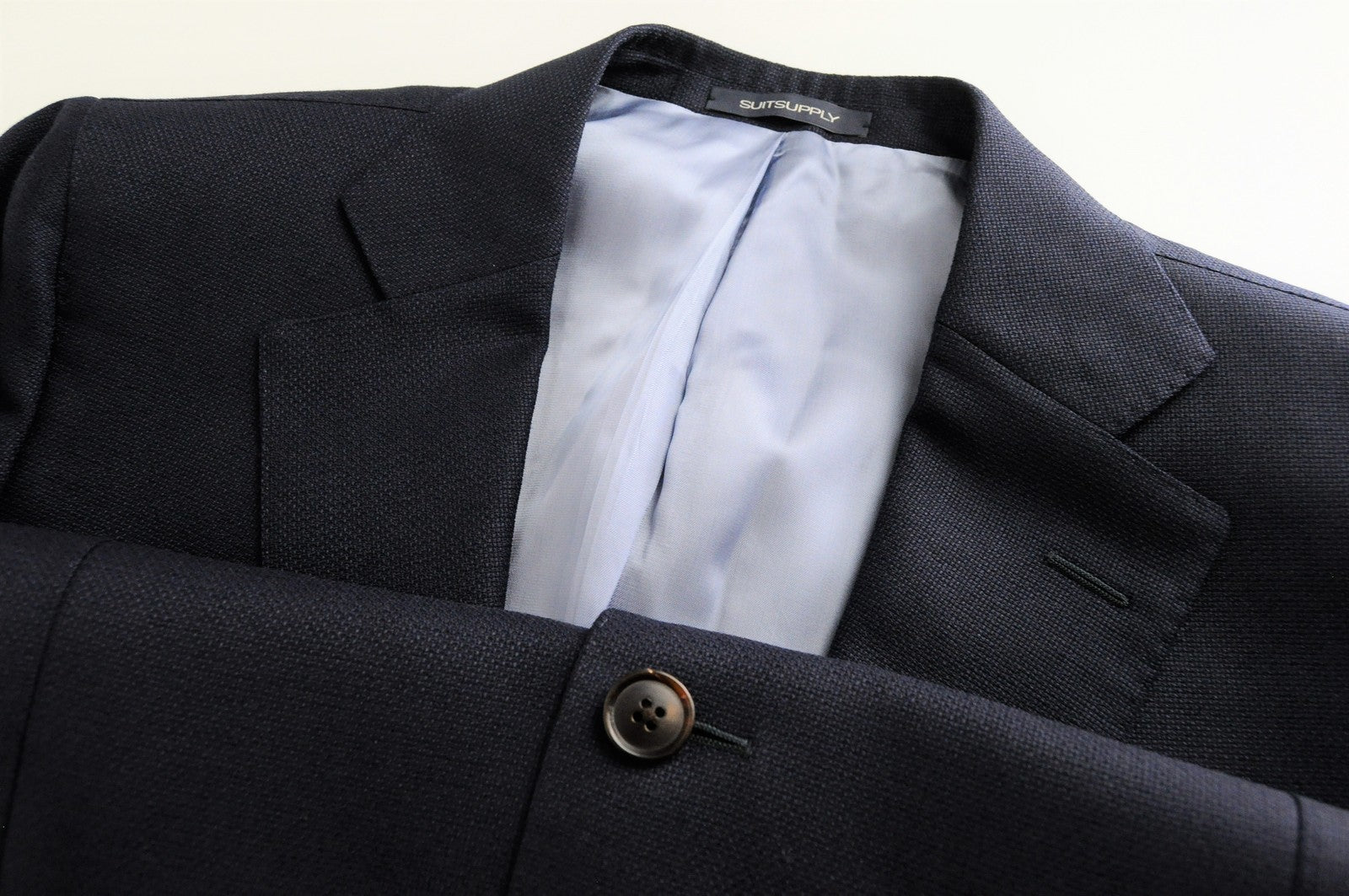 SUITSUPPLY La Spalla Blazer UK44S Blue Wool Men's Single Breasted Formal