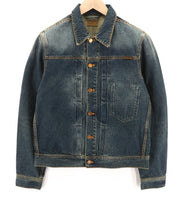 NUDIE JEANS Sonny Blue Friend Men Jacket M Pure Cotton Washed Denim Blue