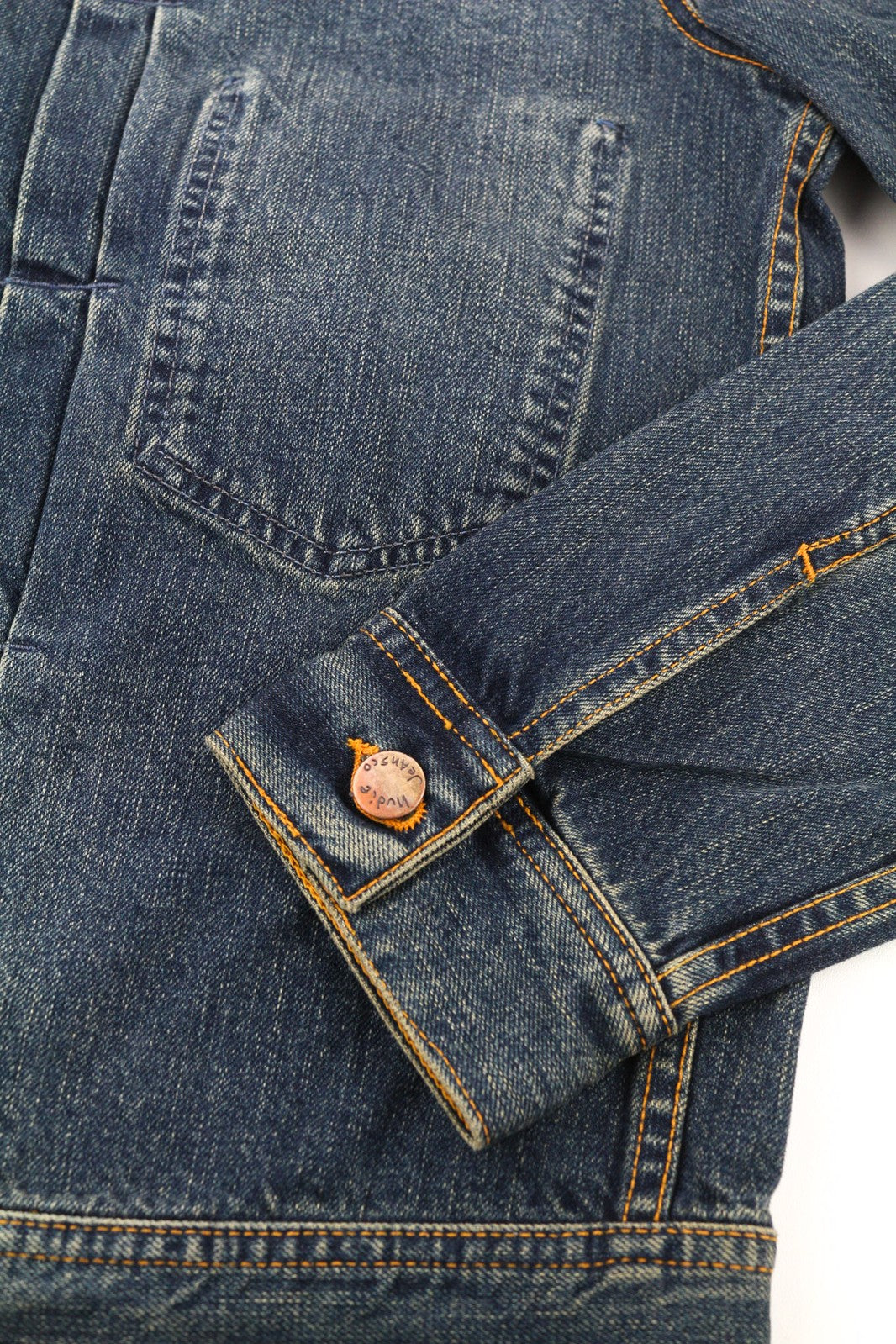 NUDIE JEANS Sonny Blue Friend Men Jacket M Pure Cotton Washed Denim Blue