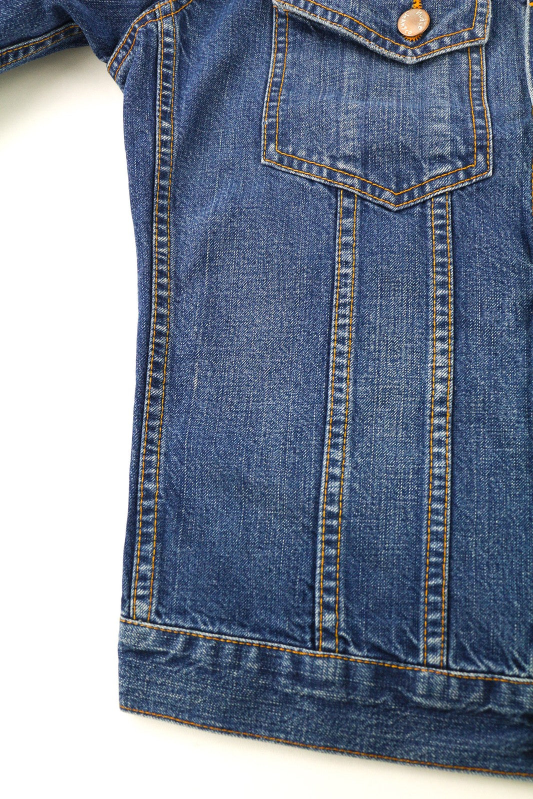 NUDIE JEANS Terry Recycle Worn In Men Jacket S Blue Washed Cotton Denim Unlined