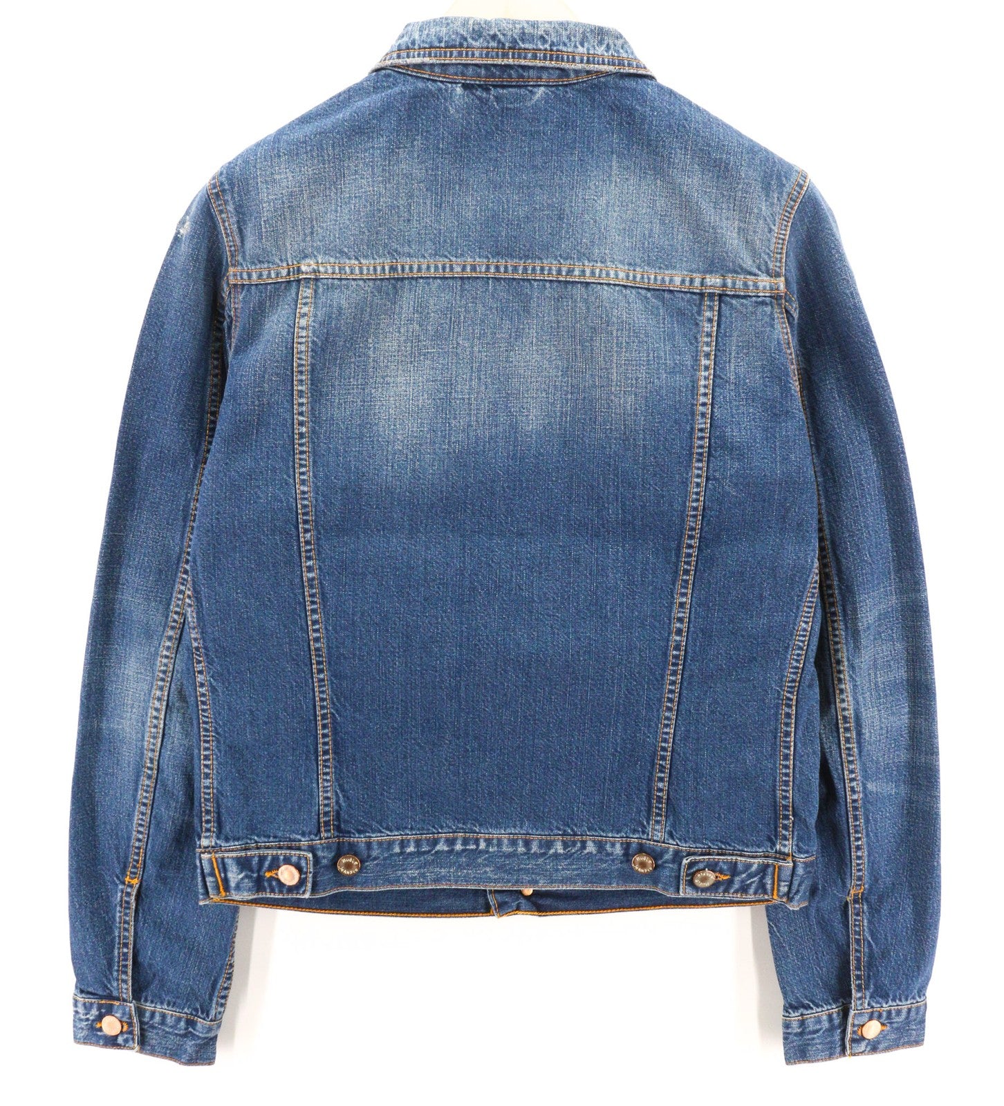 NUDIE JEANS Terry Recycle Worn In Men Jacket M Blue Pure Cotton Denim Washed