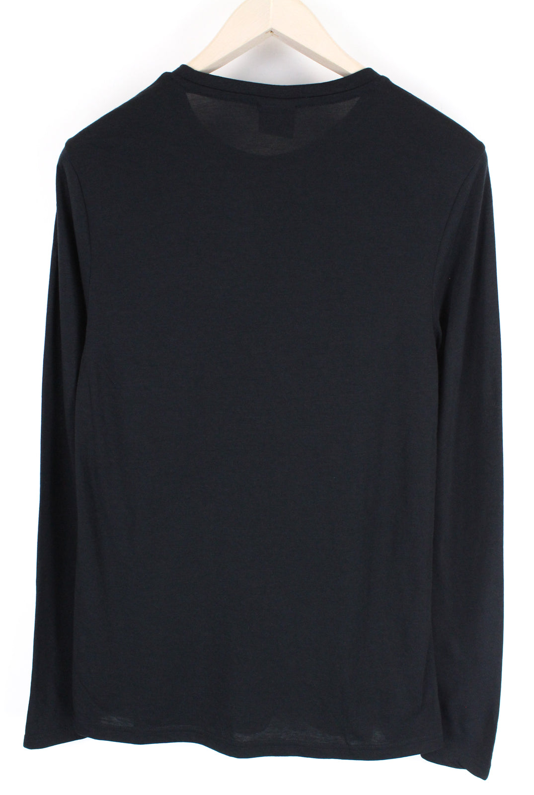 GYMSHARK Women Sport Top S Black Long Sleeve Crew Neck Cotton Blend Stretch