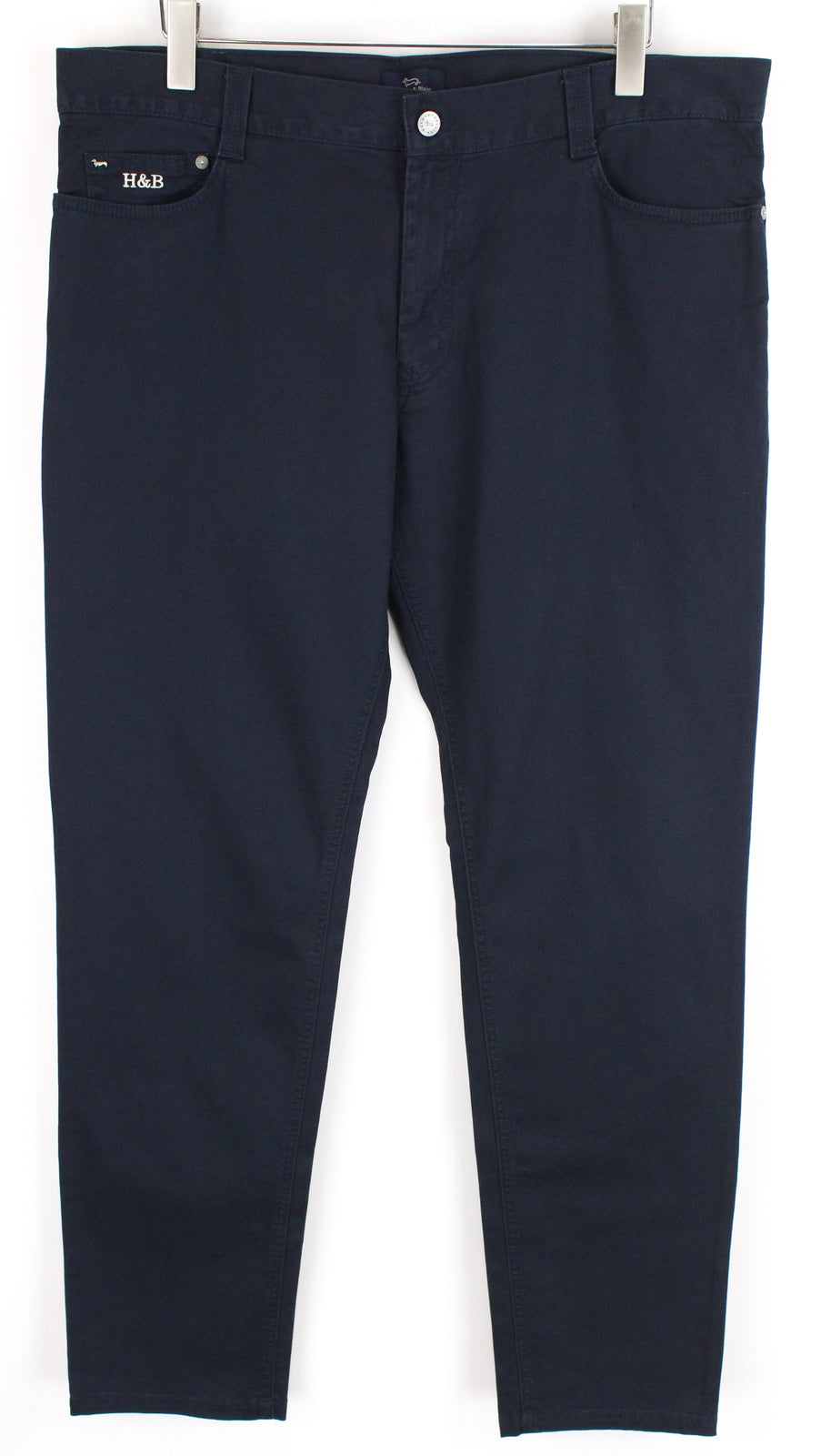 HARMONT & BLAINE Men Trousers 56 Navy Cotton Slim Fit Stretch Jean Style