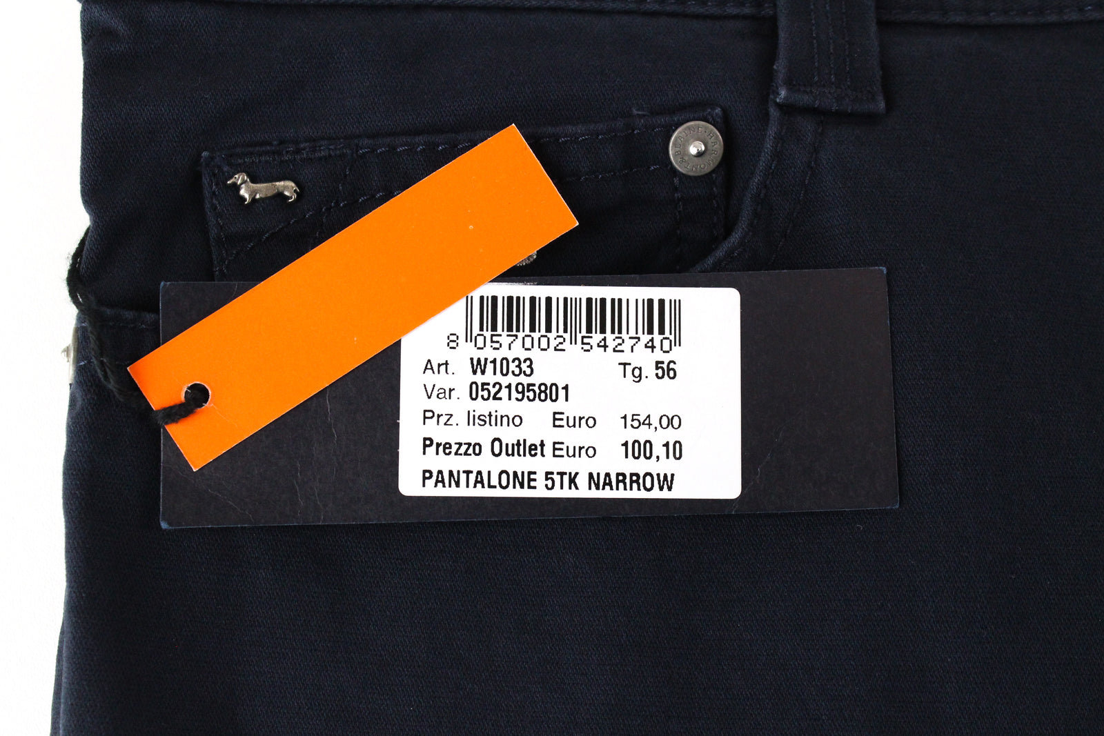 HARMONT & BLAINE Men Trousers 56 Navy Cotton Slim Fit Stretch Jean Style