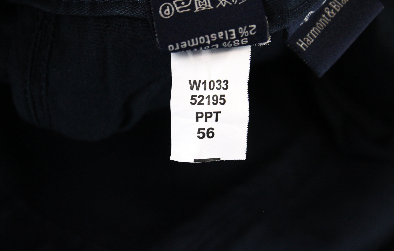 HARMONT & BLAINE Men Trousers 56 Navy Cotton Slim Fit Stretch Jean Style