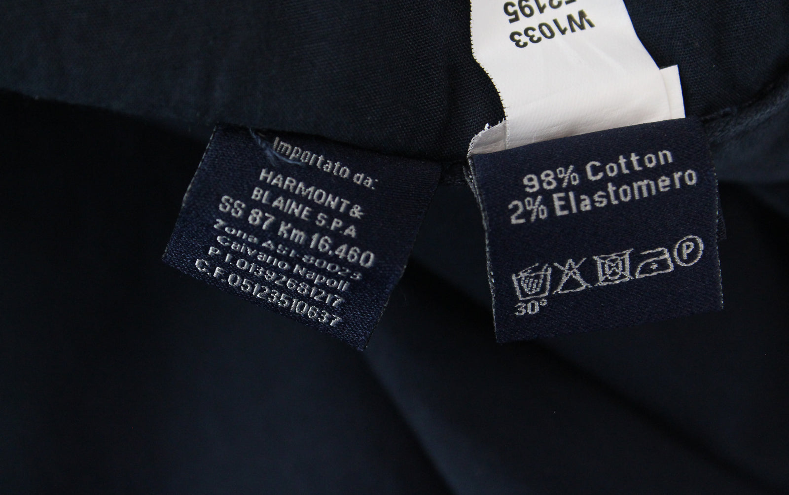 HARMONT & BLAINE Men Trousers 56 Navy Cotton Slim Fit Stretch Jean Style