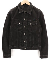 NUDIE JEANS Perry Organic Black Stone Men Jacket S Denim Black Cotton Washed