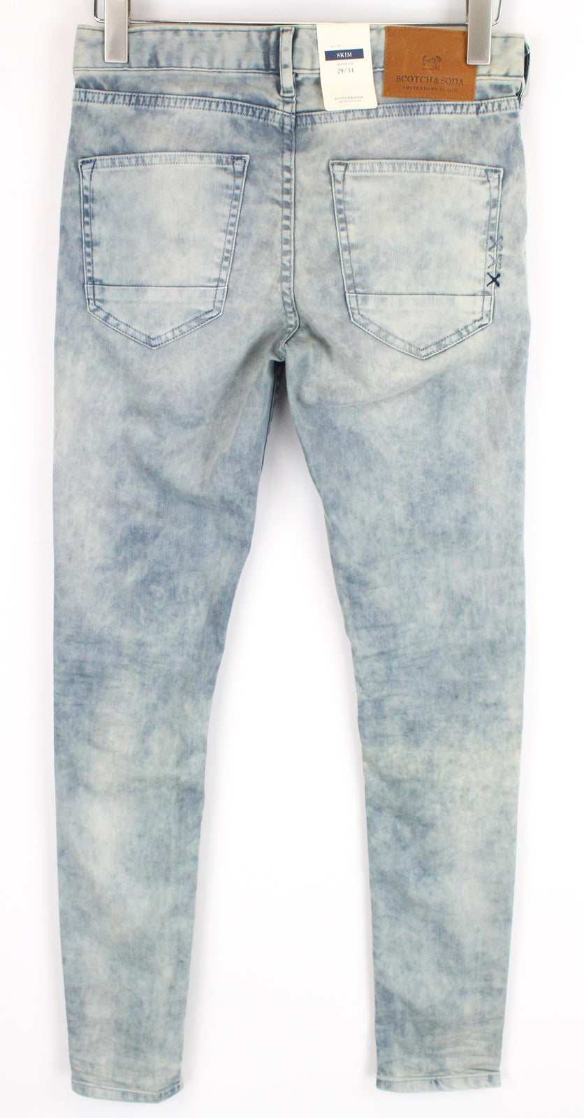 SCOTCH & SODA Men Jeans W29/L34 Skinny Fit Light Blue Washed Cotton Stretch