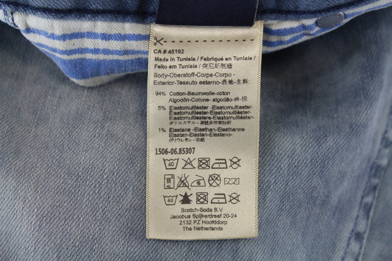 SCOTCH & SODA Men Jeans W29/L34 Skinny Fit Light Blue Washed Cotton Stretch