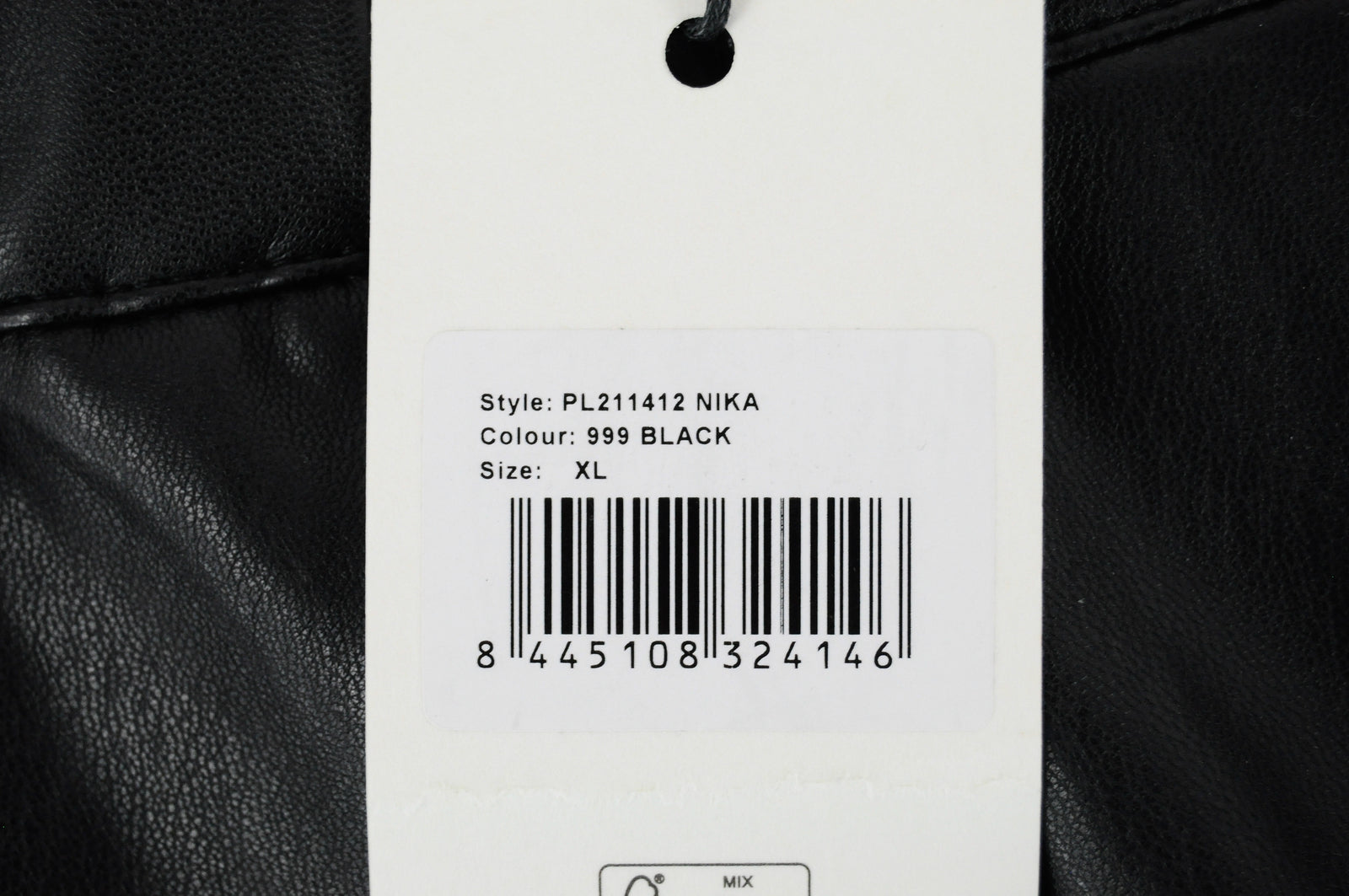 PEPE JEANS Women Trousers XL Black Faux Leather Straight Fit Waistband Style