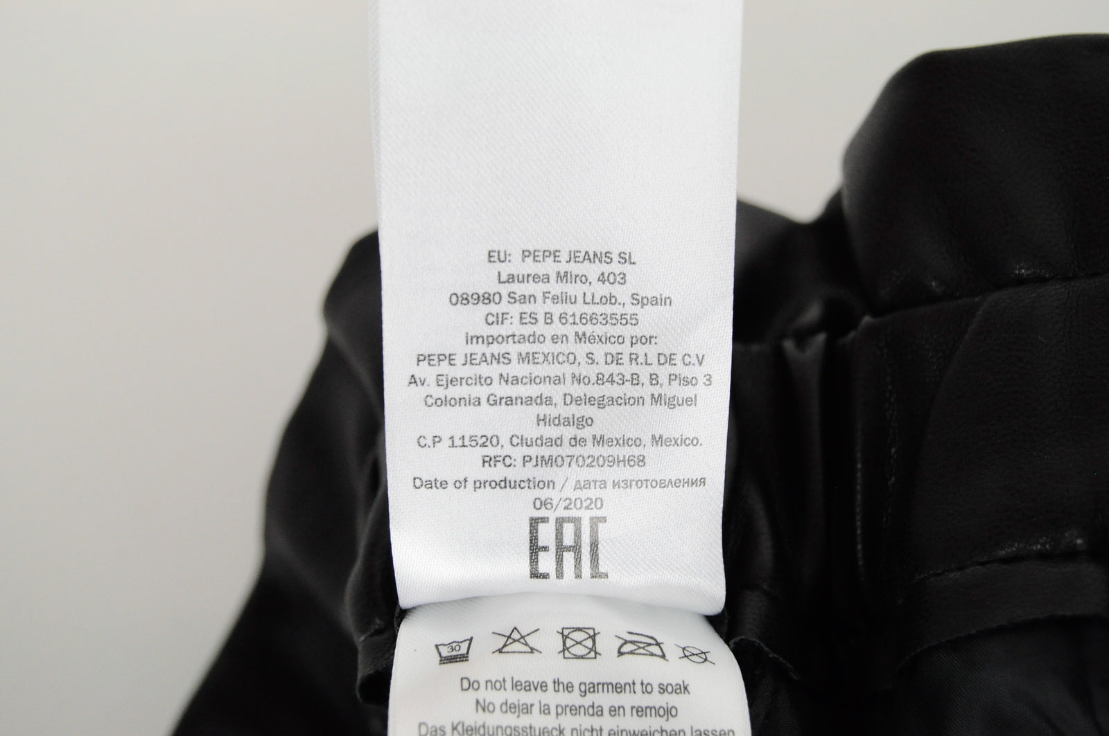 PEPE JEANS Women Trousers XL Black Faux Leather Straight Fit Waistband Style