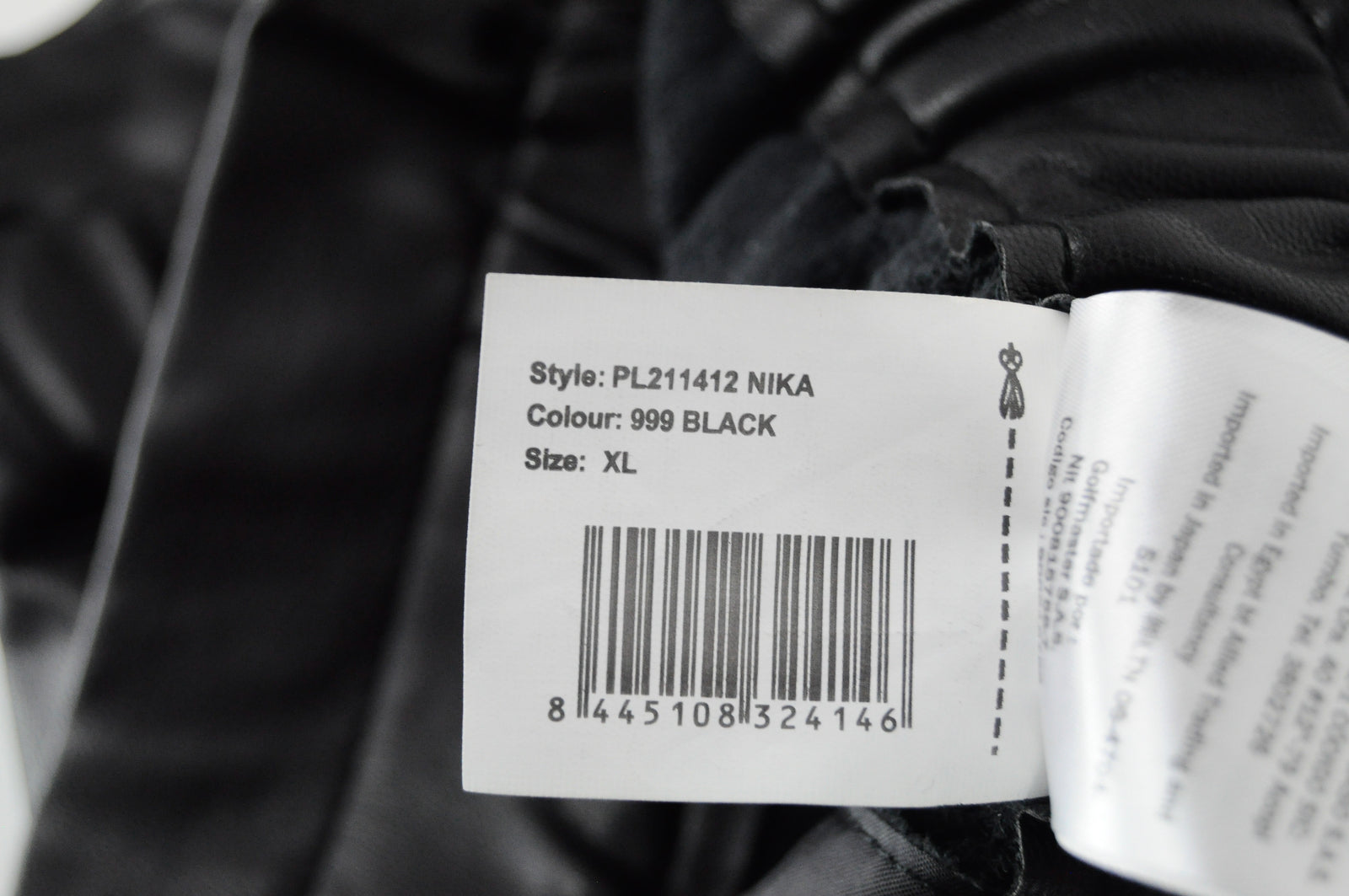 PEPE JEANS Women Trousers XL Black Faux Leather Straight Fit Waistband Style