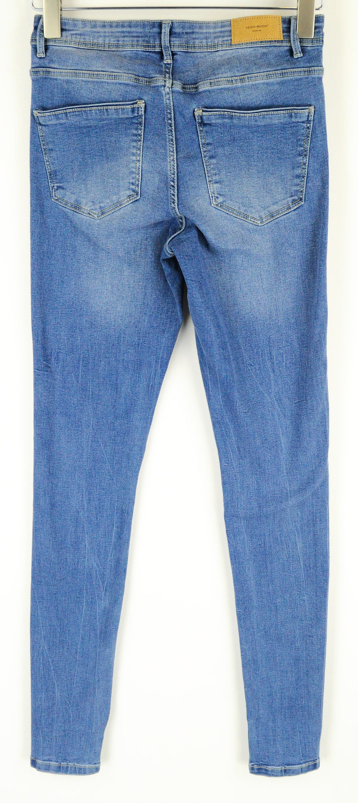 VERO MODA Women Jeans S Blue Skinny Fit Buttoned Stretch Cotton Blend Washed
