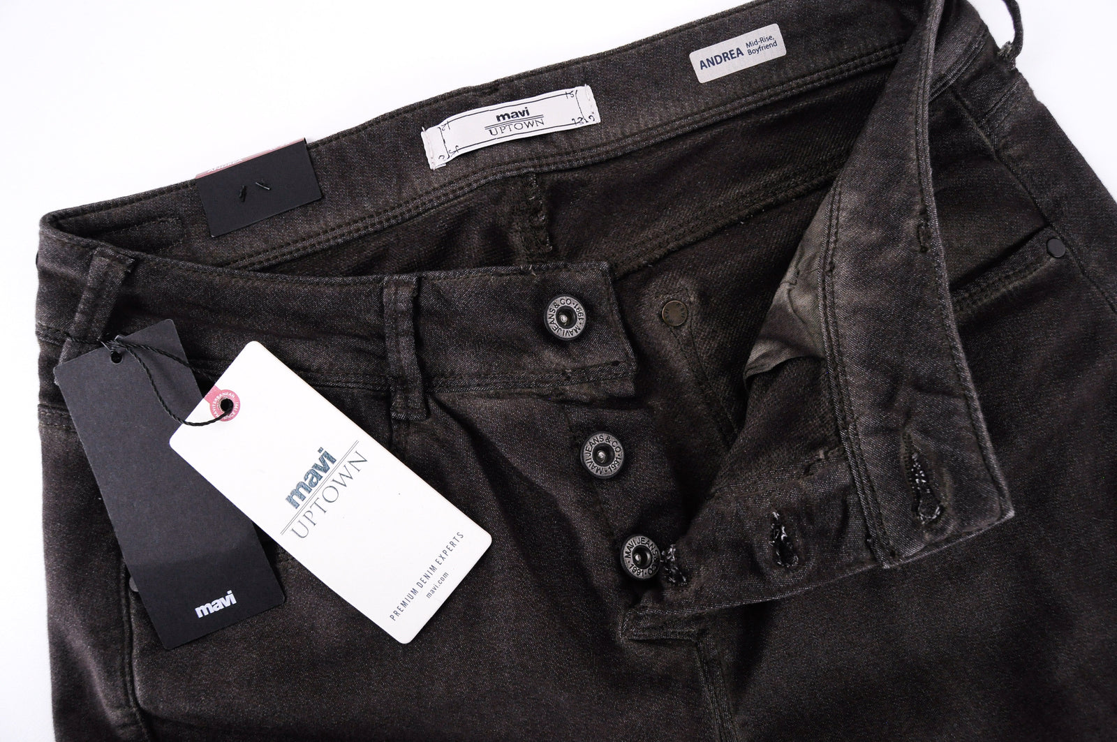 MAVI Andrea Women Trousers W26 Blue Brown Jogger Boyfriend Cotton Stretch Fit