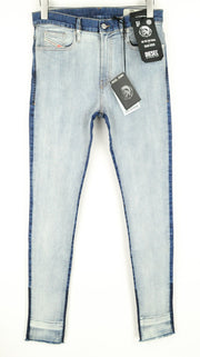 DIESEL D-Istort-SP 085AU Men Jeans W30/L32 Blue Super Skinny Fit Cotton Wash