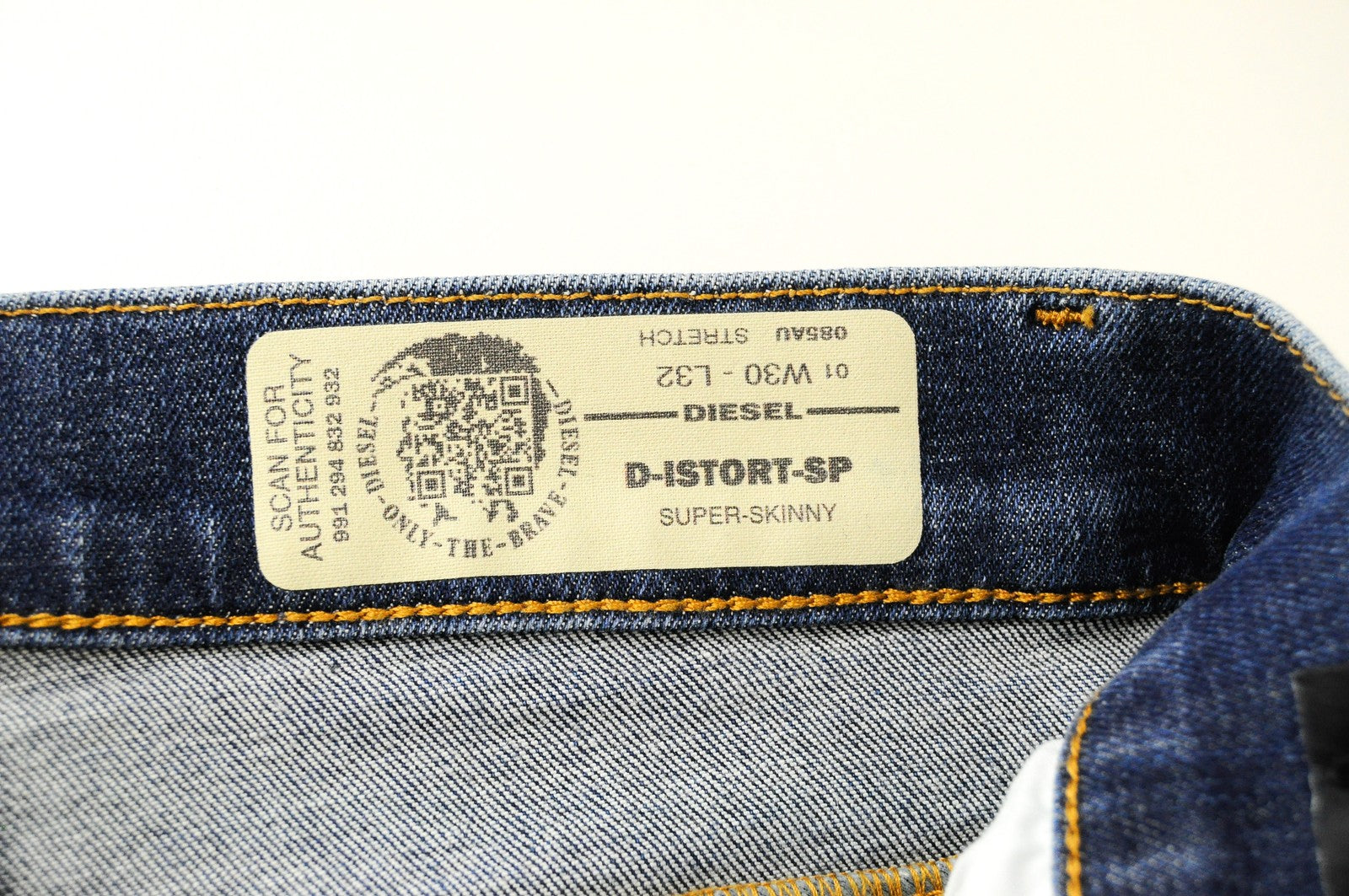 DIESEL D-Istort-SP 085AU Men Jeans W30/L32 Blue Super Skinny Fit Cotton Wash