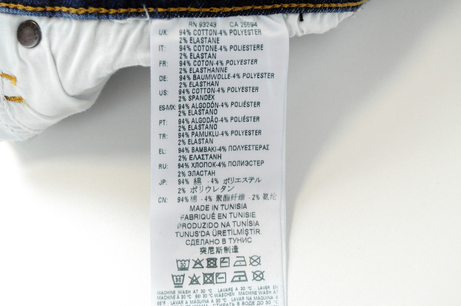 DIESEL D-Istort-SP 085AU Men Jeans W30/L32 Blue Super Skinny Fit Cotton Wash