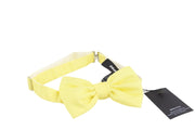 DSQUARED2 Men Bow Tie ONE SIZE Silk Yellow Butterfly Self-Tie Formal All Seasons