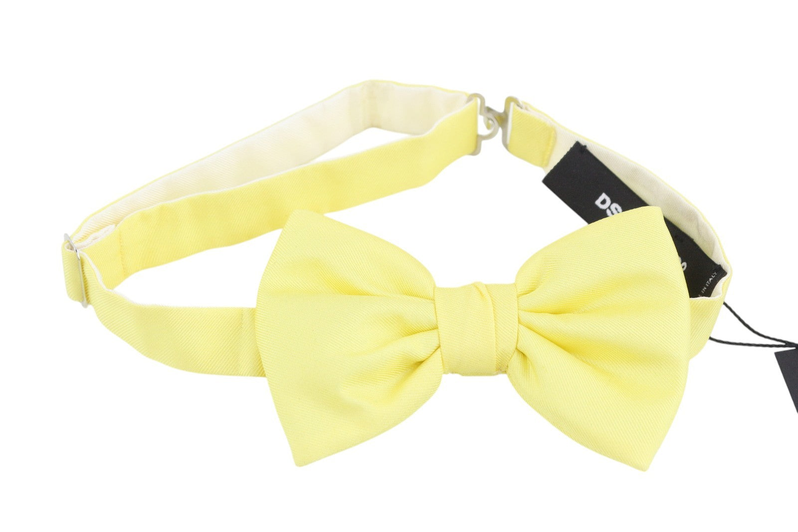DSQUARED2 Men Bow Tie ONE SIZE Silk Yellow Butterfly Self-Tie Formal All Seasons