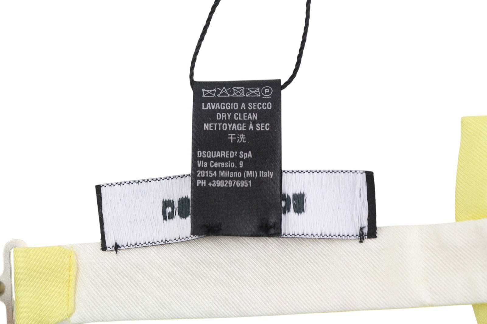 DSQUARED2 Men Bow Tie ONE SIZE Silk Yellow Butterfly Self-Tie Formal All Seasons