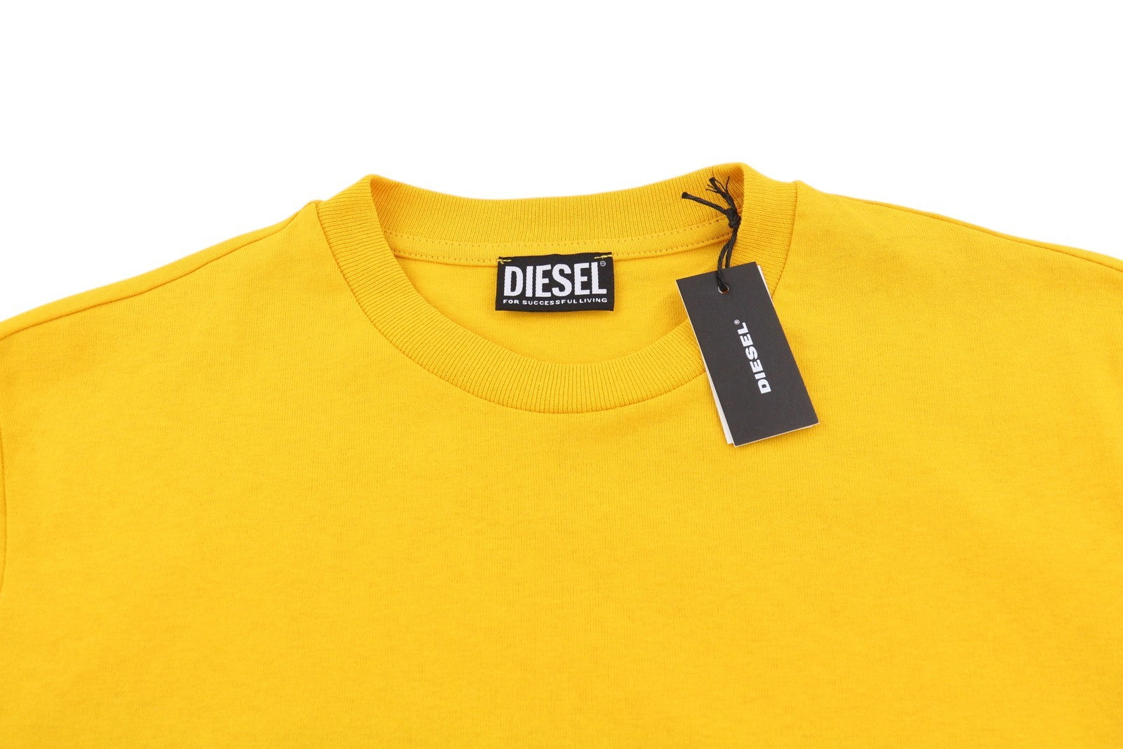 DIESEL T-Just-LS-B51 Men T-Shirt M Yellow Long Sleeve Crew Neck Tricot